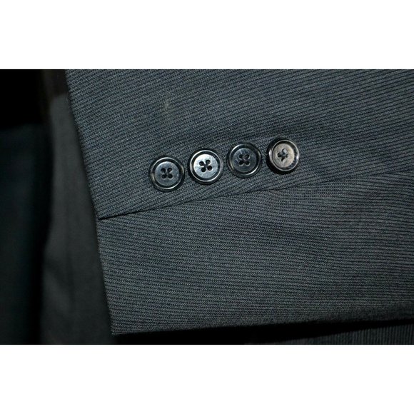 HICKEY FREEMAN Canterbury 2 BTN 100% Wool Sport Coat Blazer Size 42R Gray Stripe - Picture 5 of 8